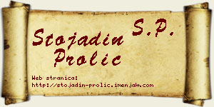 Stojadin Prolić vizit kartica